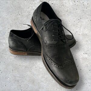 Men's Aetrex Dalton Wing Tip Oxford Shoes in Black - Size 12.5